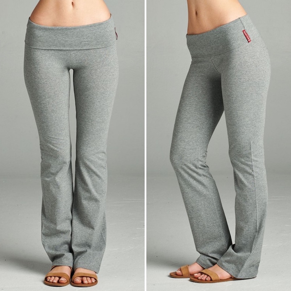 Fold over Waistband Flared Leg Yoga Lounge Pant